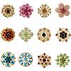 Luckious 12 spille a bottone con strass - Fibbie per sciarpe con strass, spille floriate per bouquet fai da te, 1, Metallo