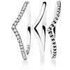 Minibees Anello Desiderio Scintillante Argento Sterling 925, Zirconia Cubica