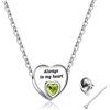 MUERDOU - Collana con ciondolo a forma di urna con scritta Always in My Heart, per ceneri e cremazione, con ciondolo e Acciaio inossidabile, colore: Agosto., cod. MDHUN-S08