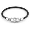Philipp Plein Bracciale da uomo in acciaio inox e pelle PLEIN EDGE