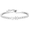 Halora Braccialetto tennis da donna, in argento Sterling, regolabile, con iniziale cuore A-Z, ipoallergenico, regali di gioielleria per San Valentino, compleanno, per ragazze, amici, figlia, sorelle