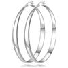 NEVEGE Orecchini a cerchio in argento 925, ipoallergenici, da donna, 925, leggeri, grandi, in argento 925, 30/40/50/60/65/70 mm, 65mm, Ottone, Nessuna pietra preziosa
