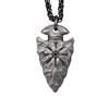 Hanary Collana vichinga da uomo, elmo vichingo dello spavento protezione punta di freccia talismano collana con ciondolo catena di grano, gioielli vichinghi regalo