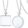 SUPERFINDINGS 2 Pezzi 2 Stili Medaglione Porta Foto Con Ciondolo Medaglione Apribile Con Collana Ricordo Fai Da Te Ciondolo Quadrato Con Medaglioni Con Vetrina Foto Medaglioni Charm