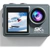 chenghuayu Kozenix Action Camera, Videocamera Sportiva Wi-Fi 5k a 30 Fps, Adatta Ad Adulti E Principianti, Ideale per Ciclismo, Viaggi E Attività All'aperto, Con Certificazione Ip68 E Portata Fino a 30 Metri