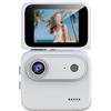 Advokingtap Action Camera 4K con supporto toracico, stabilizzazione avanzata dell'immagine, schermo flip e panorama a 360°, design compatto in ABS per avventure in bicicletta (bianco)