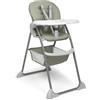 hauck Sit N Fold, Sage - Seggiolone Pappa Pieghevole e Leggero per Bambini da 6 Mesi Fino a 15 kg, Schienale Reclinabile, Cintura a 5 Punti, Vassoio XL Removibile, Cestello Portaoggetti