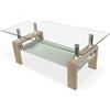 Homey Tavolino da salotto o sala da pranzo, in vetro, modello Tango, legno, Cambria, 110 cm (larghezza) x 55 cm (profondità) x 45 cm (altezza)