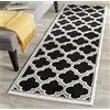SAFAVIEH Tappeto Geometrico per Per Interni ed Esterni - Amherst Collection, A Pelo Corto, Antracite e avorio, 76 X 122 cm