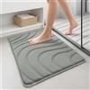 VOUNOT® Tappeto Bagno Antiscivolo 40x60 cm, Tappetino Super Assorbente in Microfibra Extra Spesso Motivo Ondulato, Lavabile in Lavatrice, Soffice e Morbido, Grigio