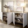 Dmora Credenza Frigido 40x184x78h cm Bianco 2 Ripiani 4 Vani, Madia 4 Ante