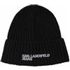 KARL LAGERFELD JEANS Donna Furry Logo Beanie Nero One size