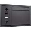 ekey Hello Cassetta delle lettere con DoorBird D1100E IP-videofono e ekey sLine Fingerprint - Smart cassetta delle lettere, apertura per dito, montaggio a incasso, in acciaio inox, grigio antracite opaco