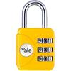 Yale Lucchetto da Viaggio a Combinazione YP1/28/121/1Y, Giallo 28 mm, Corpo in Zinco, Arco in Acciaio, Codice a 3 Cifre, 1000 Combinazioni, Ideale per Valigie, Zaini e Borse da Viaggio