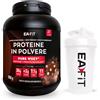 Eafit Proteine In Polvere + Shaker Proteine Blanco - Pure Whey Cioccolato alla Nocciola 850 g - shaker bianco con miscelatore in acciaio - EAFIT