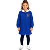 Siggi Grembiule scuola elementare blu bambina con zip Siggi Made in Italy ricamo Pallavolo 4374, BLU