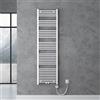 doporro Radiatore Piatto 180x50cm con Elemento Riscaldante 1000W, Scaldasalviette da Bagno Termoarredo in Acciaio, Bianco, Riscaldamento Elettrico o ad Acqua Calda RHE