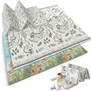 Nukido Tappetino per gattonare su entrambi i lati, per la cameretta dei bambini, pieghevole, per bambini, giocattolo per bambini, 0-6 mesi, multicolore, 200 x 180 x 1 cm