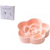 Generic Ciotola rialzata in ceramica per animali domestici, con supporto in legno, a forma di fiore, facile da pulire, tappetino in silicone antiscivolo 0, anti-ingorso, per cani e gatti, rosa (rosa
