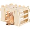 Generico Casetta per Conigli in Ambiente Interno | Nascondiglio Rimovibile per Piccoli Animali | Castello in Legno per Cincillà e Conigli - Recinto per Cincillà e Ricci da Giardino ed Interno
