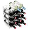 FORBELL Portabottiglie impilabile - per 12 bottiglie, adatto per frigorifero, armadio, piano di lavoro e ufficio, scaffale multifunzione per bottiglie di vino e bottiglie d'acqua (4-12 bottiglie)