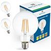 Bratek 2 Lampadine Led E27 Luce Calda Vintage 3000k 8w 880 Lumen - Lampadina Globo Vintage E27 Filamento Led Trasparente Equivalente a 80w Alogena