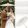 DISOK Confezione da 10 a 50 ombrelli grandi da 60 cm di carta bambù ombrello matrimonio - ombrelli di carta cinesi per matrimoni bianchi, bianchi (20)
