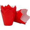 Bakery Direct Ltd Bakerydirect - 50 pirottini per muffin a forma di tulipano, misura standard, colore: rosso