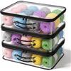 Zocipro 3 Pezzi Organizer Trasparente per Filati con Cerniere e Manico | Organizer Portatile per Maglieria, Borse Porta Filati per Maglieria e Uncinetto (40 x 30 x 10cm)