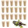 jeufun 20 tappi per bottiglie di vino, conici in legno, affusolati, tappi in sughero naturale morbido di ricambio per vino, birra, bottiglie di liquore e artigianato (25 x 35 mm)