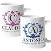 Colorfamily Coppia Tazze Personalizzati Set da 2 Tazze Zio Zia Personalizzabili con Nome e Iniziale Matrimonio Fidanzamento - Tazza Mug 11 oz