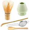 Hniuyun Set di 5 fruste Matcha in bambù fatte a mano, cucchiaino da tè, paletta per matcha, setaccio da tè, supporto per frusta, accessorio per matcha, kit tradizionale giapponese per la preparazione