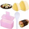 Uskerb Set di 4 stampi per onigiri, per palline di riso per sushi e onigiri, in plastica antiaderente, kit fai da te per sushi con triangolo piccolo e grande, a forma di cuore, materiale per uso alimentare,
