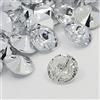 QPSupplies 50 bottoni rotondi trasparenti da 15 mm con strass in acrilico a 1 foro, per cucito, gioielli, lavori a maglia, artigianato