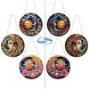 CXINLky DIY Diamond Art Painting Gufo Ciondolo con catena, Diamond Painting Irregolare per finestre, kit per pittura a diamante 5D per finestre, pareti, giardini, decorazioni 03 sole e luna