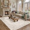 PureCozy Beige Vintage Tappeto Salotto 300x400cm Antiscivolo Lavabile Camera da Letto Tappeti Sala Soggiorno Cameretta Ufficio Carpet Pelo Corto Morbido Rug