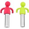 Ginddy 2 Pezzi Infusore per Tè e Tisane - Filtro in Acciaio Inossidabile 304 con Manico PP, Design Universale (10.8cm, Rosso+Verde) per Tazze, Teiere e Preparazione Foglie Sfuse