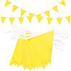 Topeedy Bandierine gialle da 20 m, decorazione per feste, 40 bandierine gialle riutilizzabili, per compleanni, matrimoni, baby shower, casa o giardino, bandiere triangolari