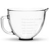 MMOBIEL Ciotola in Vetro per Mixer 4.8L per KitchenAid 4.3, 4.7/4.8L Planetaria con Ciotola Sollevabile Serie Artisan & Classic di MMOBIEL - Con Manico, Beccuccio e Marcature di Misurazione - Lavaggio a Mano