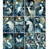 Craft Kreatively Carta di Riso Cyanotype Animali, 20 x 26,5 cm (6 Fogli) - 6 Fogli per Decoupage per Collage, Tecniche Miste, Creazione di Biglietti e Artigianato, Decoupage di CRAFT KREATIVELY