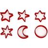 Custom Cutters Set di 6 formine per biscotti e fondente da 3 cm, motivo: luna e stelle