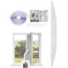 Generico Guarnizione Finestra Condizionatore Portatile 400CM - Kit Isolamento Tessuto 4 Cerniere | Telo Sigillante Universale Scarico Tubo Singolo Doppio | Barriera Blocco Aria Calda Casa Ufficio