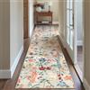 HUGEAR Beige Tappeto Cucina 80x400cm Tappeti Corridoio Passatoia Scendiletto Antiscivolo Lavabile Moderno Motivo Floreale Lungo Rettangolare Pelo Corto Rug
