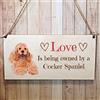 Second Ave Gift Company Second Ave Cocker Spaniel Dog - Targa in legno da appendere, regalo rettangolare