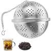 Jaczora Palla per spezie piccola per cucinare, infusore per tè, in acciaio inox, infusore per spezie, condimenti per zuppe, con gancio a catena estesa per preparare tè, spezie, condimenti