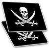 Destination Vinyl Ltd Adesivi rettangolari (set di 2) 10 cm - Bandiera pirata Jolly Roger Skull decalcomanie divertenti per laptop, tablet, bagagli, album di ritagli, frigoriferi, #24025