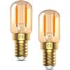TobeBright Dimmerabile 2W Lampadine E14 LED Luce Calda 2200K Lampadina Notturna E14 T22 SES, Vetro Ambrato Vintage, Design a Filamento, AC220-240V, 2-Pack