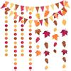 CWWYQ 3 decorazioni per il Ringraziamento, set di bandierine autunnali, striscioni autunnali, decorazioni per il Ringraziamento, foglie d'acero, stelle filanti, ghirlande da appendere per la casa autunnale