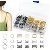 SHRJ Kit di 360 ganci per reggiseno, 3 stili, ganci da cucito in metallo, anelli e cursori per reggiseno e costume da bagno, clip di regolazione per slip dress costume da bagno lingerie