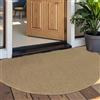 USTIDE Tappeto rustico in sisal naturale, spesso, semicircolare, lavabile, per soggiorno, camera da letto, balcone e camino, tappeto antiscivolo, 75 x 150 cm